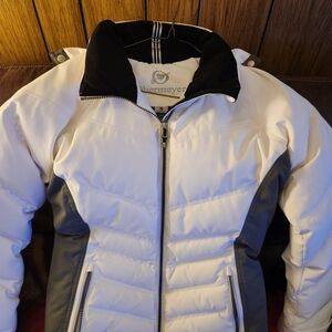 Obermeyer White and Gray Puffer Jacket